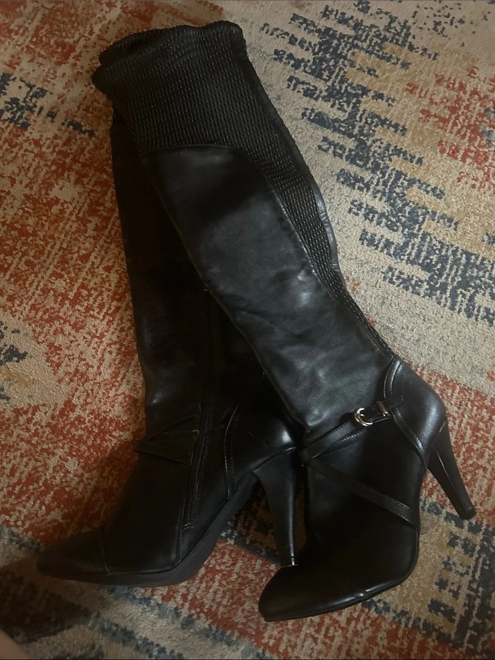 bucco Black Over-the-Knee Stiletto Boots